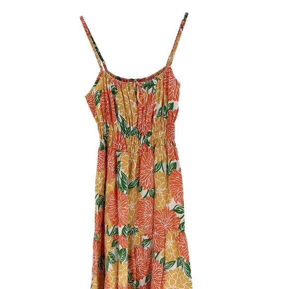 Faithfull The Brand 'Shaloom' Yellow Linen Midi Dress Size S - Picture 2 of 4